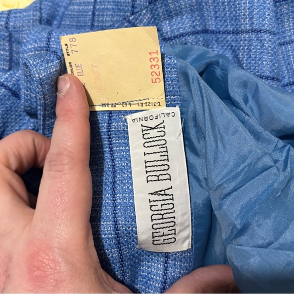Vintage Georgia Bullock Blue Plaid Skirt Suit Set - Picture 8 of 16